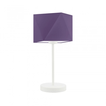 Lysne Wuhu lampka stołowa E27 abażur fioletowy, stelaż biały