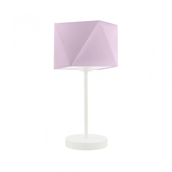 Lysne Wuhu lampka stołowa E27 abażur jasny fioletowy, stelaż biały