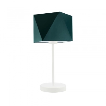 Lysne Wuhu lampka stołowa E27 abażur zielony, stelaż biały