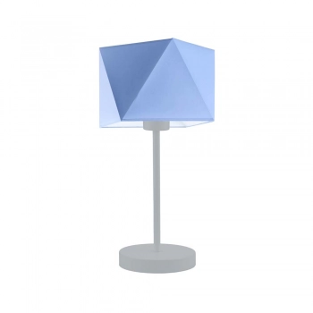 Lysne Wuhu lampka stołowa E27 abażur niebieski, stelaż srebrny