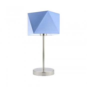 Lysne Wuhu lampka stołowa E27 abażur niebieski, stelaż stal szczotkowana