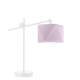 Lysne Belo regulowana lampka stołowa E27 abażur jasny fioletowy, stelaż biały