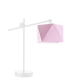 Lysne Belo regulowana lampka stołowa E27 abażur różowy, stelaż biały
