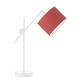Lysne Mali regulowana lampka stołowa E27 abażur czerwony, stelaż biały
