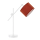 Lysne Mali regulowana lampka stołowa E27 abażur rdzawy, stelaż biały