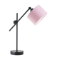 Lysne Mali regulowana lampka stołowa E27 abażur różowy, stelaż czarny