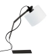 Lysne Haga lampka biurkowa E27 abażur biały, stelaż czarny