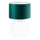 Nashville druciana lampka stołowa E27 abażur zielony, stelaż biały