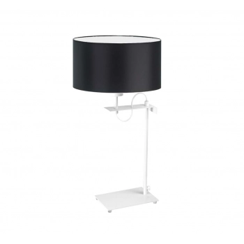 Alaska lampka stołowa 1xE27 abażur czarny, stelaż (biały, czarny, srebrny) Lysne