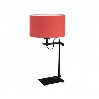 Alaska lampka stołowa 1xE27 abażur czerwony, stelaż (biały, czarny, srebrny)