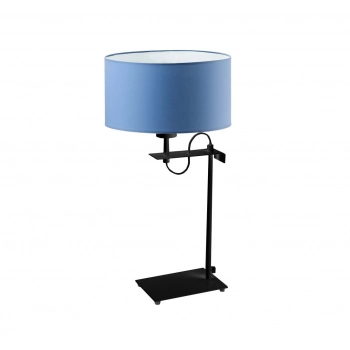 Alaska lampka stołowa 1xE27 abażur niebieski, stelaż (biały, czarny, srebrny)