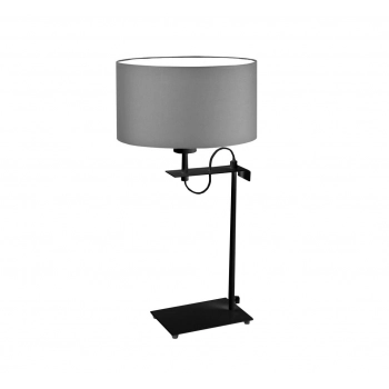 Alaska lampka stołowa 1xE27 abażur szary, stelaż (biały, czarny, srebrny)