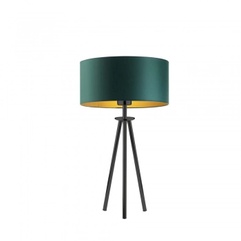 Lysne Alta Gold lampka stołowa E27 abażur zielono-złoty, stelaż czarny