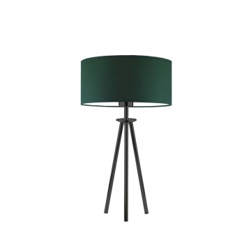 Alta lampka stołowa 1xE27 abażur zielony, stelaż (biały, czarny, srebrny, chrom, stal szczotkowana, stare złoto)