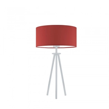 Alta lampka stołowa 1xE27 abażur czerwony, stelaż (biały, czarny, srebrny, chrom, stal szczotkowana, stare złoto) Lysne