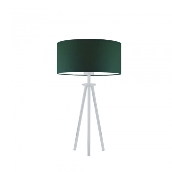 Alta lampka stołowa 1xE27 abażur zielony, stelaż (biały, czarny, srebrny, chrom, stal szczotkowana, stare złoto) Lysne