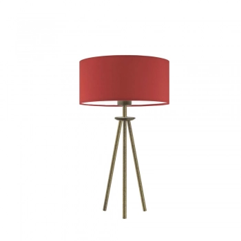 Alta lampka stołowa 1xE27 abażur czerwony, stelaż (biały, czarny, srebrny, chrom, stal szczotkowana, stare złoto)