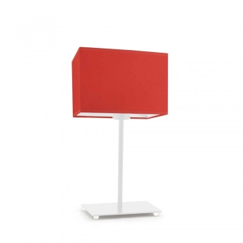Amalfi lampka stołowa 1xE27 abażur czerwony, stelaż (biały, czarny, srebrny, chrom, stal szczotkowana, stare złoto) Lysn