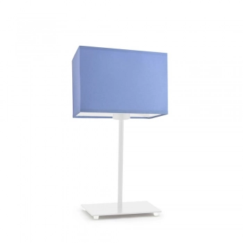 Amalfi lampka stołowa 1xE27 abażur niebieski, stelaż (biały, czarny, srebrny, chrom, stal szczotkowana, stare złoto) Lys