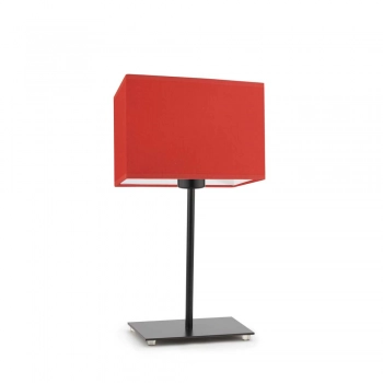 Amalfi lampka stołowa 1xE27 abażur czerwony, stelaż (biały, czarny, srebrny, chrom, stal szczotkowana, stare złoto)