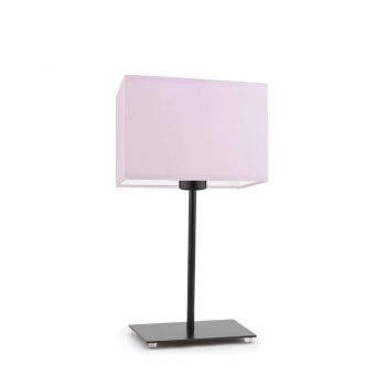 Amalfi lampka stołowa 1xE27 abażur różowy, stelaż (biały, czarny, srebrny, chrom, stal szczotkowana, stare złoto)
