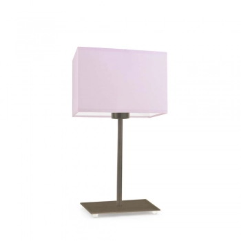 Amalfi lampka stołowa 1xE27 abażur różowy, stelaż (biały, czarny, srebrny, chrom, stal szczotkowana, stare złoto)