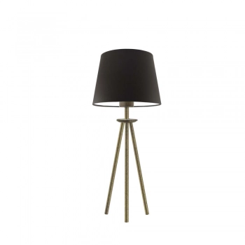 Bergen lampka stołowa 1xE27 abażur brązowy, stelaż (biały, czarny, srebrny, chrom, stal szczotkowana, stare złoto)