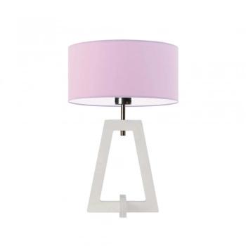 Clio lampka stołowa 1xE27 abażur jasny fioletowy, stelaż (biały, dąb, mahoń, popiel, heban)