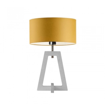 Clio lampka stołowa 1xE27 abażur musztardowy, stelaż (biały, dąb, mahoń, popiel, heban)