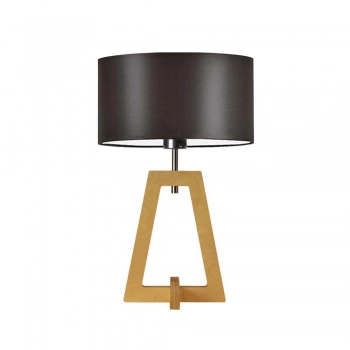 Clio lampka stołowa 1xE27 abażur brązowy, stelaż (biały, dąb, mahoń, popiel, heban) Lysne