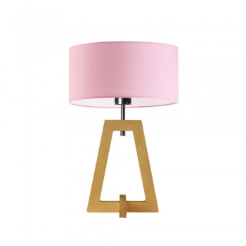 Clio lampka stołowa 1xE27 abażur różowy, stelaż (biały, dąb, mahoń, popiel, heban) Lysne