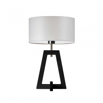 Clio lampka stołowa 1xE27 abażur jasny szary, stelaż (biały, dąb, mahoń, popiel, heban)