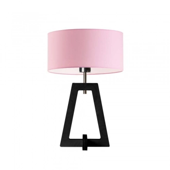 Clio lampka stołowa 1xE27 abażur różowy, stelaż (biały, dąb, mahoń, popiel, heban)
