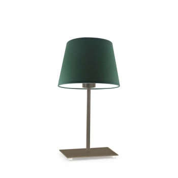 Genua lampka stołowa 1xE27 abażur zielony, stelaż (biały, czarny, srebrny, chrom, stal szczotkowana, stare złoto)