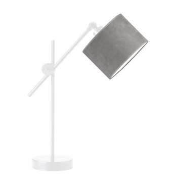 Lysne Mali Velur regulowana lampka stołowa E27 abażur szary, stelaż biały