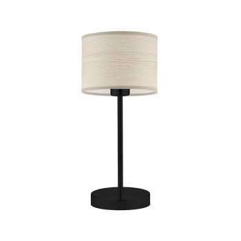 Lysne Nicea Eco lampka stołowa E27 abażur dąb bielony, stelaż czarny