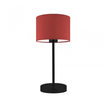Nicea lampka stołowa 1xE27 abażur czerwony, stelaż (biały, czarny, srebrny, chrom, stal szczotkowana, stare złoto)