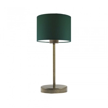 Nicea lampka stołowa 1xE27 abażur zielony, stelaż (biały, czarny, srebrny, chrom, stal szczotkowana, stare złoto)