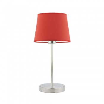 Siena lampka stołowa 1xE27 abażur czerwony, stelaż (biały, czarny, srebrny, chrom, stal szczotkowana, stare złoto)