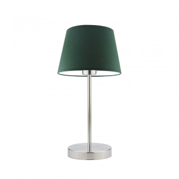Siena lampka stołowa 1xE27 abażur zielony, stelaż (biały, czarny, srebrny, chrom, stal szczotkowana, stare złoto)
