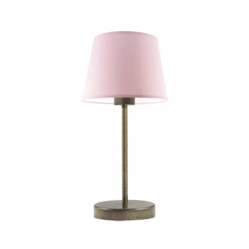 Siena lampka stołowa 1xE27 abażur różowy, stelaż (biały, czarny, srebrny, chrom, stal szczotkowana, stare złoto)