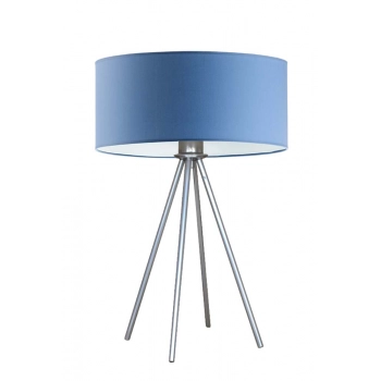 Sierra lampka stołowa 1xE27 abażur niebieski, stelaż (biały, czarny, srebrny, chrom, stal szczotkowana, stare złoto)
