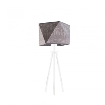 Lysne Soveto lampka stołowa E27 abażur beton, stelaż biały