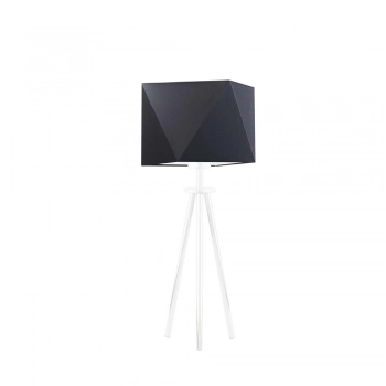 Lysne Soveto lampka stołowa E27 abażur czarny, stelaż biały