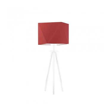 Lysne Soveto lampka stołowa E27 abażur czerwony, stelaż biały