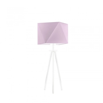 Lysne Soveto lampka stołowa E27 abażur jasny fioletowy, stelaż biały