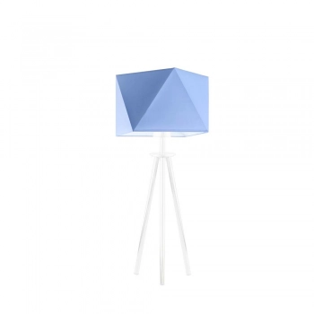 Lysne Soveto lampka stołowa E27 abażur niebieski, stelaż biały