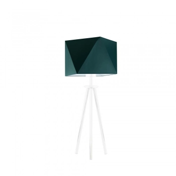 Lysne Soveto lampka stołowa E27 abażur zielony, stelaż biały