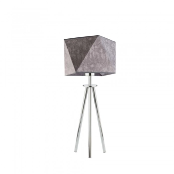 Lysne Soveto lampka stołowa E27 abażur beton, stelaż chrom