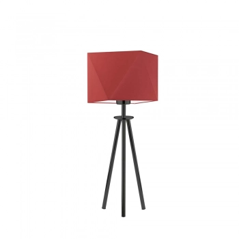 Lysne Soveto lampka stołowa E27 abażur czerwony, stelaż czarny
